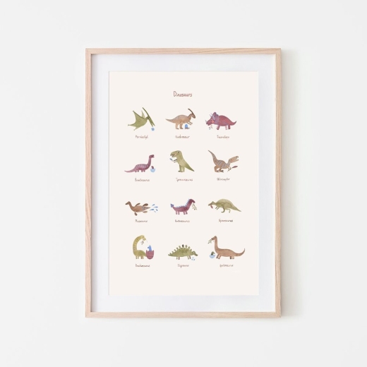 mushie Kinderzimmerposter 50x70cm Dinosaurier