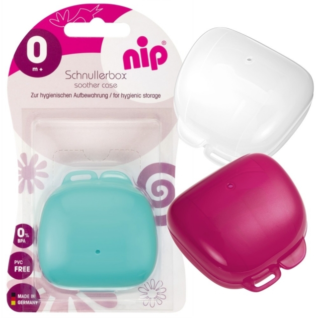 nip® Schnullerbox Hygienische Aufbewahrungsbox für Schnuller verschiedene Farbe 
