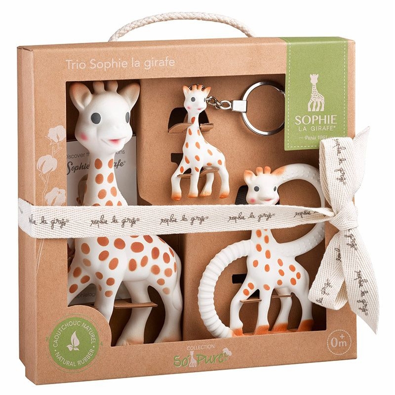 Vulli Sophie la Girafe Geschenkset 3teilig Spielfigur, Schlüsselanhänger & Beißfigur