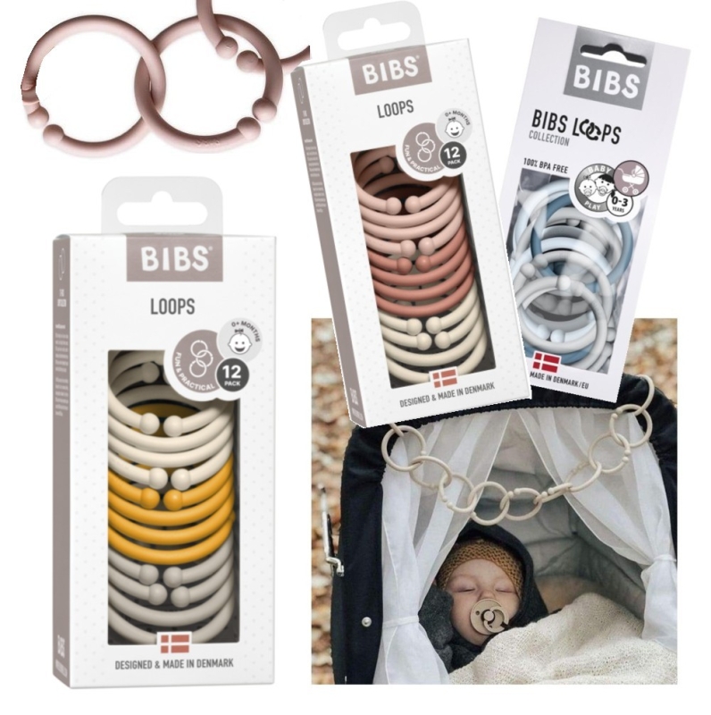 BIBS Loops Ringe Kunststoffringe für Kinderwagen oder Babygyms