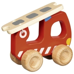 goki Feuerwehr Leiterwagen rot aus Holz  2J+