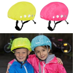 Playshoes Fahrradhelm Regenschutz in Signalfarbe + Reflektorstreifen