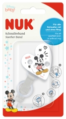 NUK Schnullerband Mickey Maus für Schnuller mit & ohne Ring